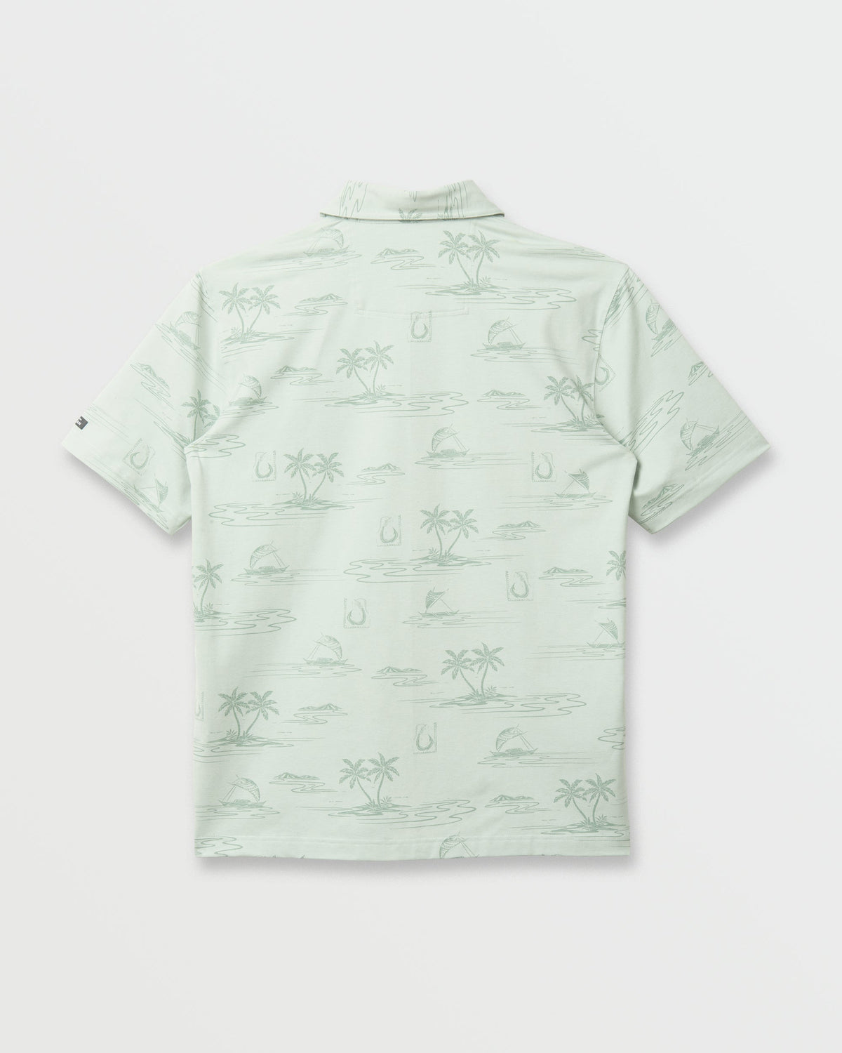 Quick Silver Waterman Island Daze Polo T-Shirt - Smoke Heahter