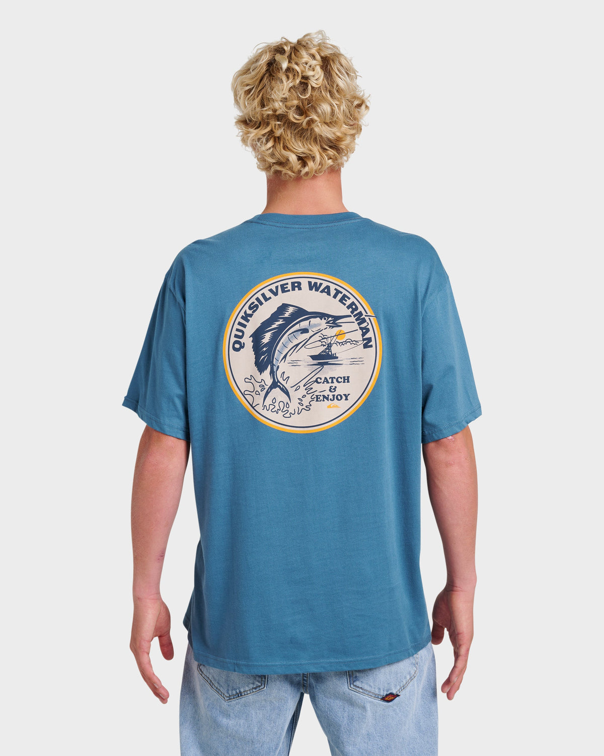 Quick Silver Waterman Catch & Release Classic T-shirt - Real Teal