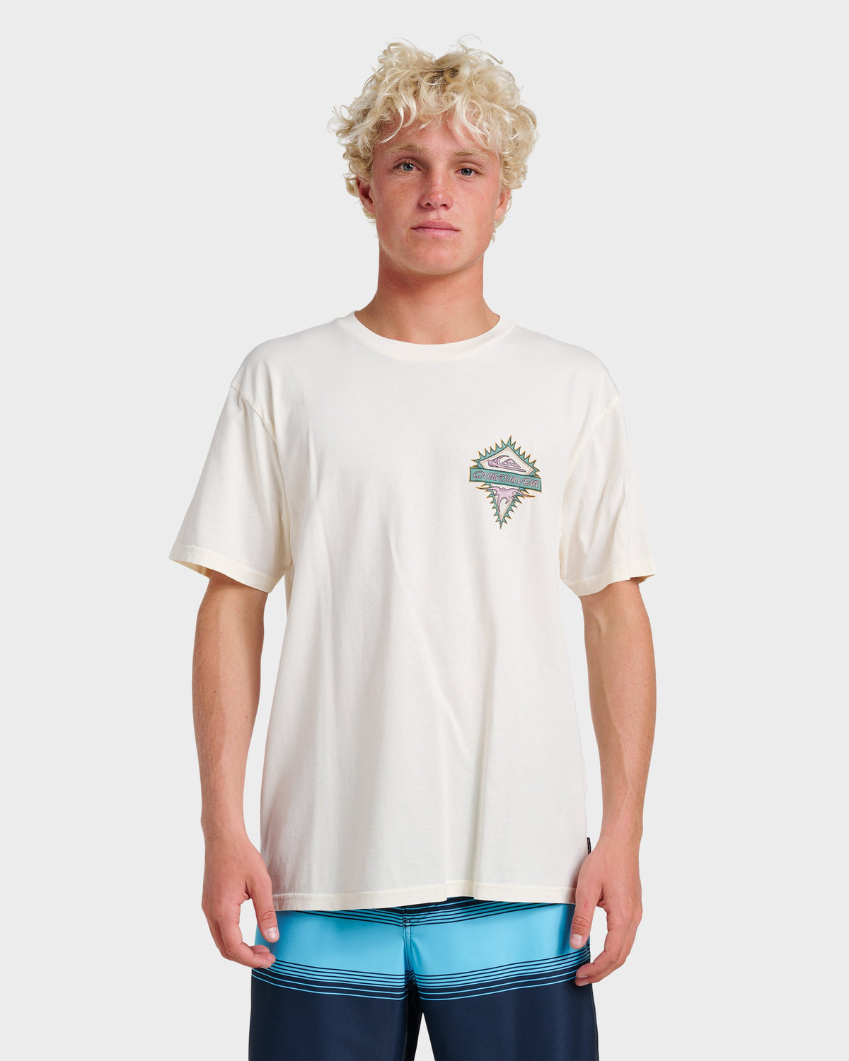 Quick Silver Liberty Spikespigment Dye T-Shirt - Snow White