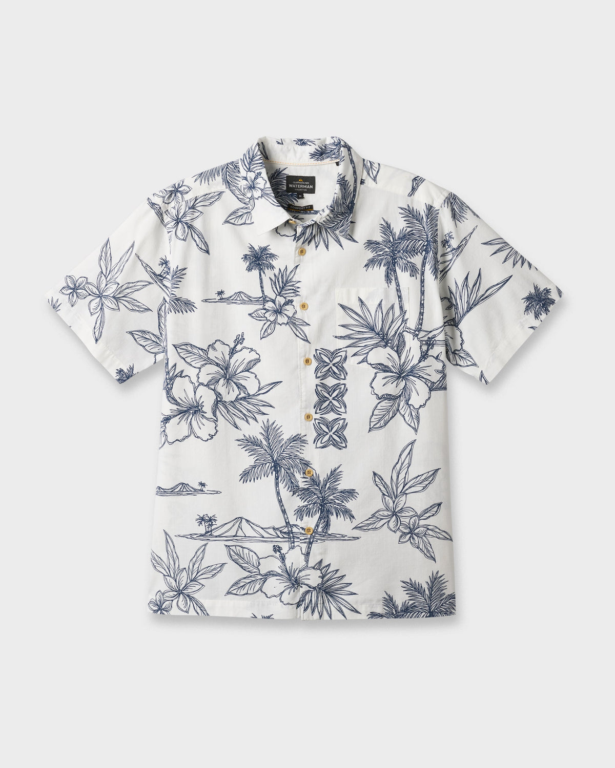 Quick Silver Waterman Scenic Drive Shirt - White