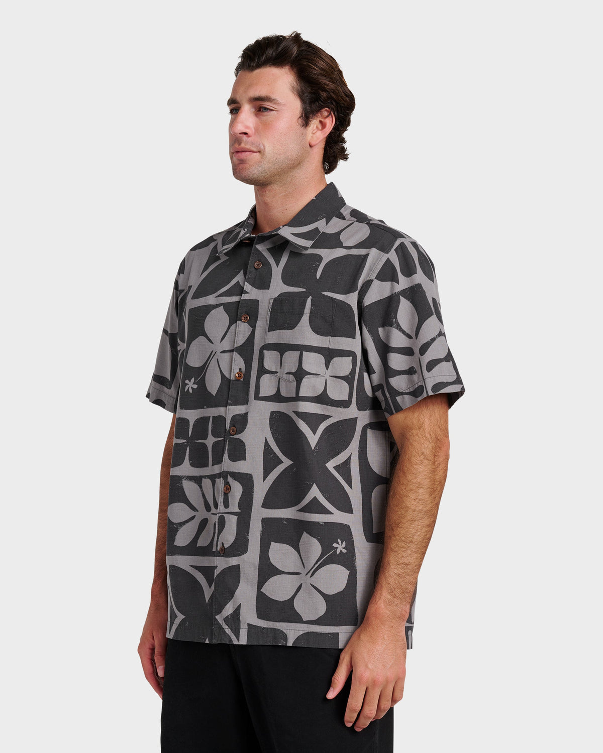 Quick Silver Waterman Tiki Island Shirt - Phantom
