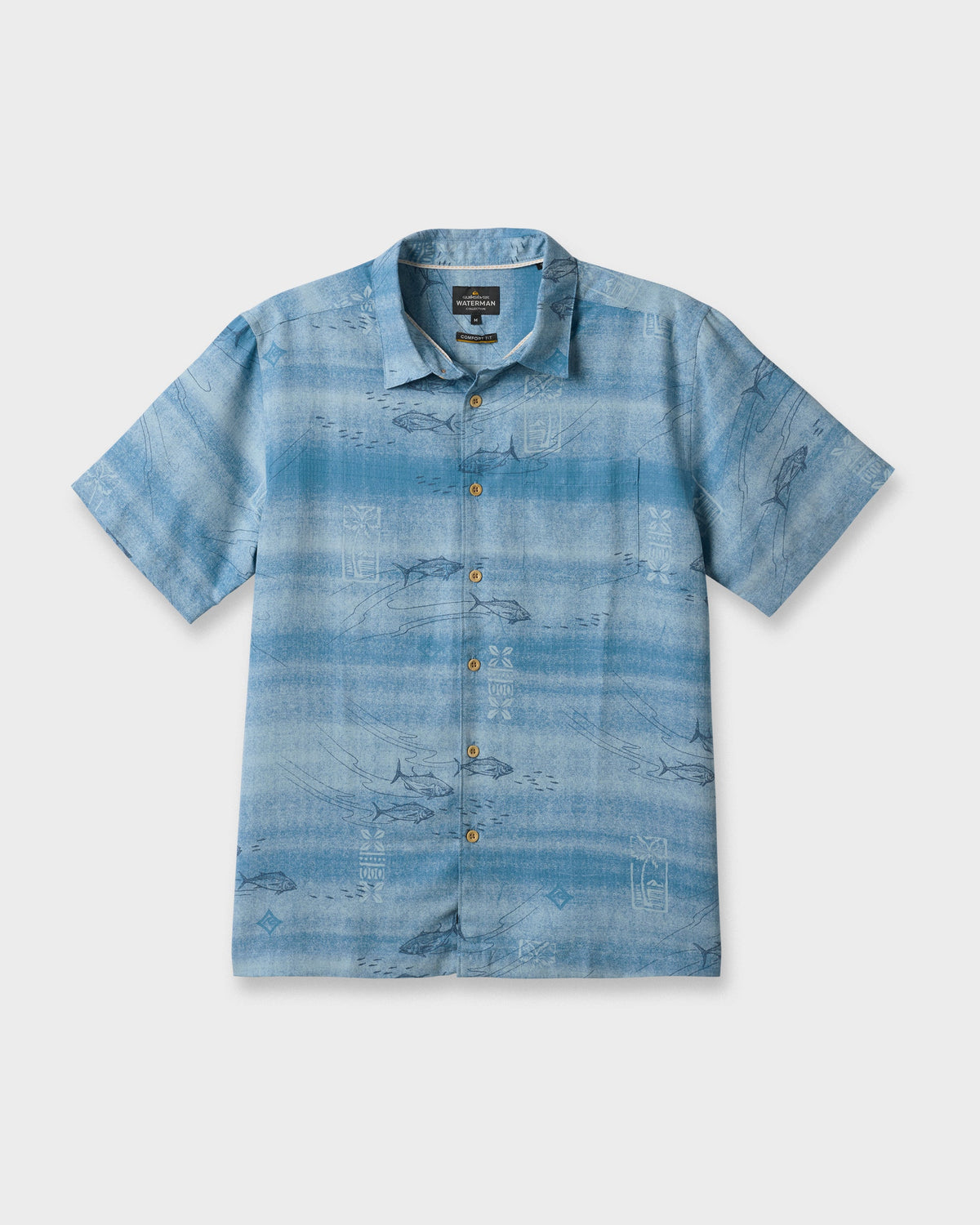 Quick Silver Waterman Go Fish Shirt - Sterling Blue