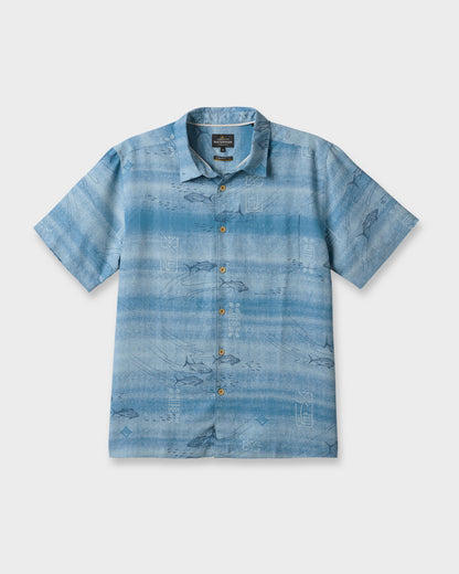 Quick Silver Waterman Go Fish Shirt - Sterling Blue