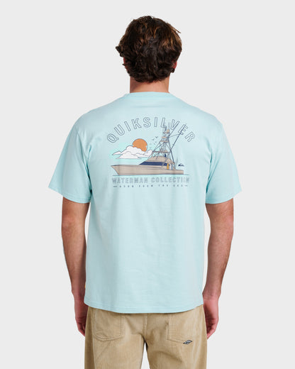 Quick Silver Waterman The Rig Classic T-shirt - Sterling Blue