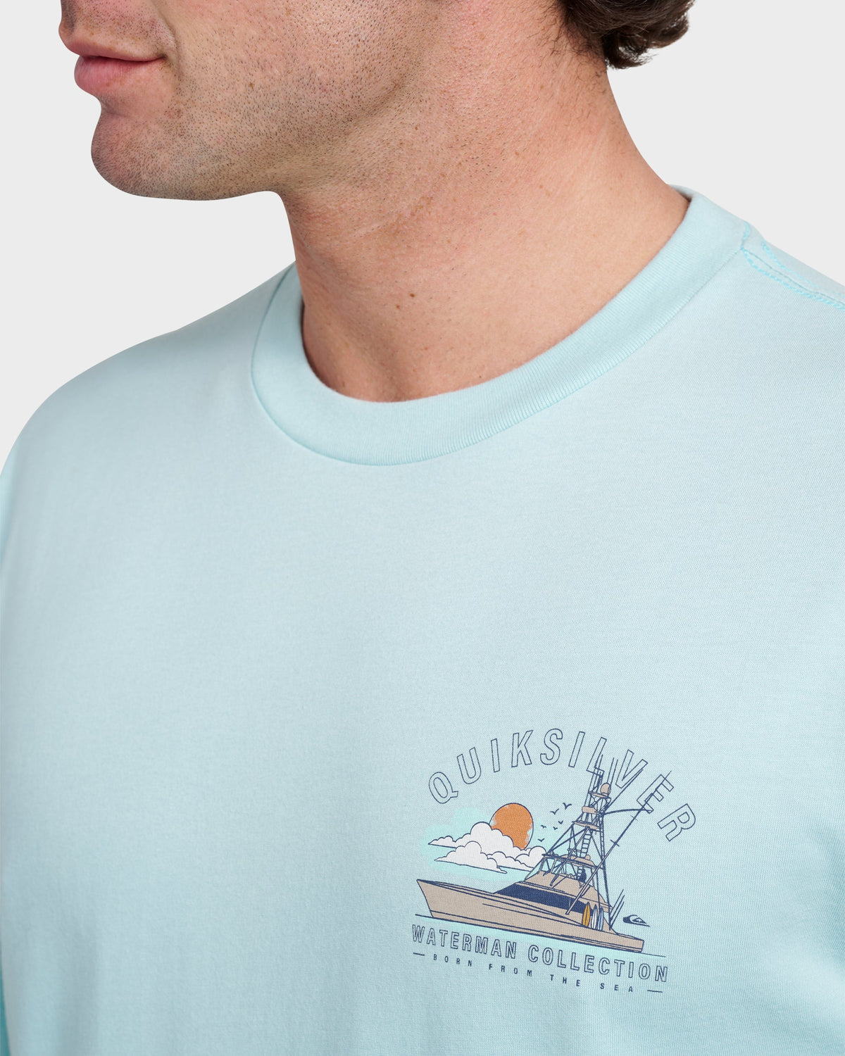 Quick Silver Waterman The Rig Classic T-shirt - Sterling Blue
