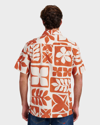Quick Silver Waterman Tiki Island Shirt - Hot Sauce