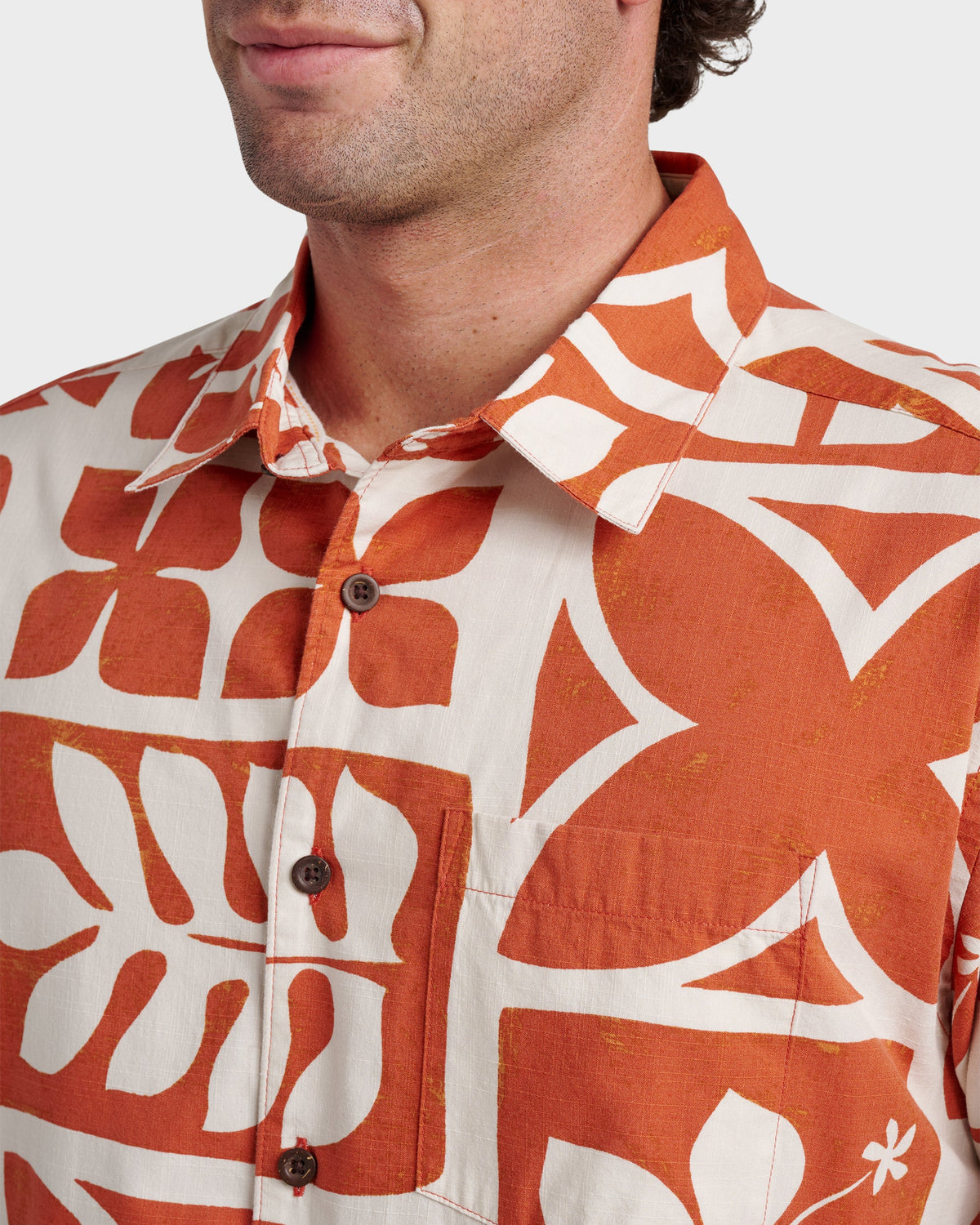 Quick Silver Waterman Tiki Island Shirt - Hot Sauce
