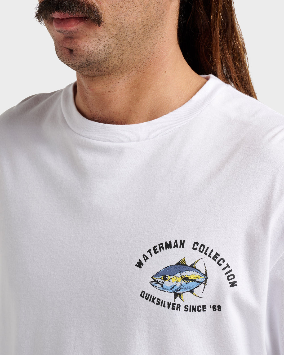Quick Silver Waterman Double Ahi Classic T-shirt - White