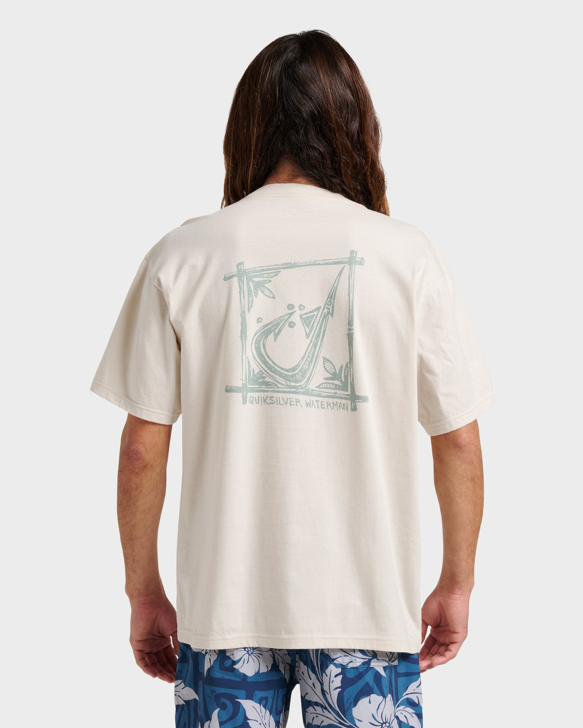 Quick Silver Waterman Hooked On Classic T-shirt - Moonbeam