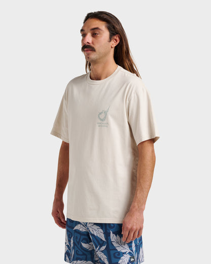 Quick Silver Waterman Hooked On Classic T-shirt - Moonbeam