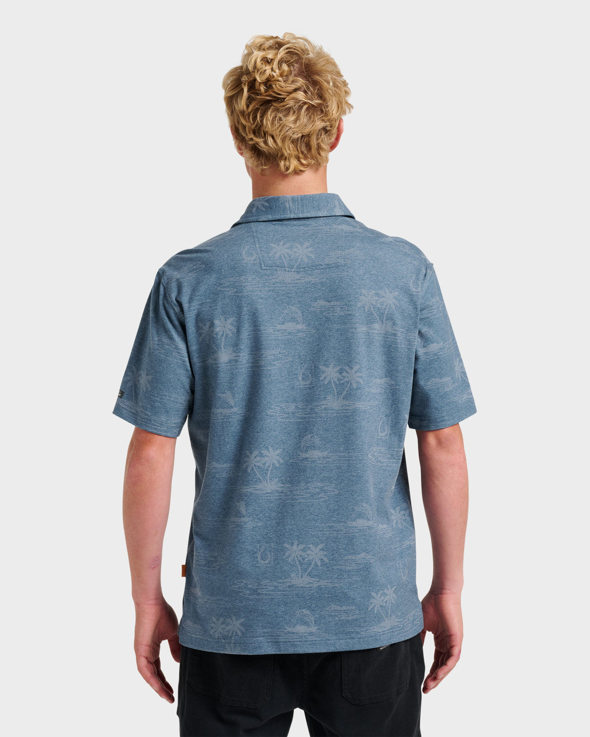 Quick Silver Waterman Island Daze Polo T-Shirt - Real Teal Heather