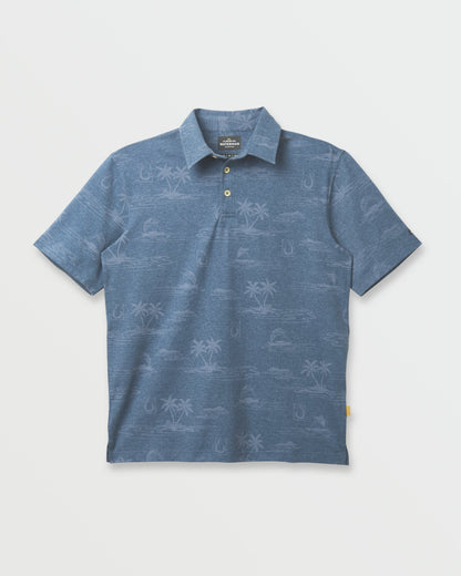 Quick Silver Waterman Island Daze Polo T-Shirt - Real Teal Heather