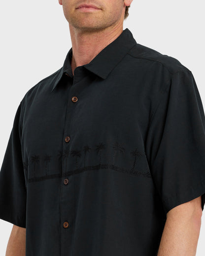 Quick Silver Waterman Tahiti Palms Premium Anti-Wrinkle Shirt - Black