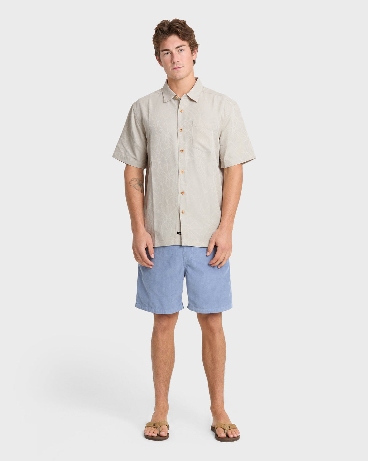 Quick Silver Waterman Island Jungle Shirt - Pelican