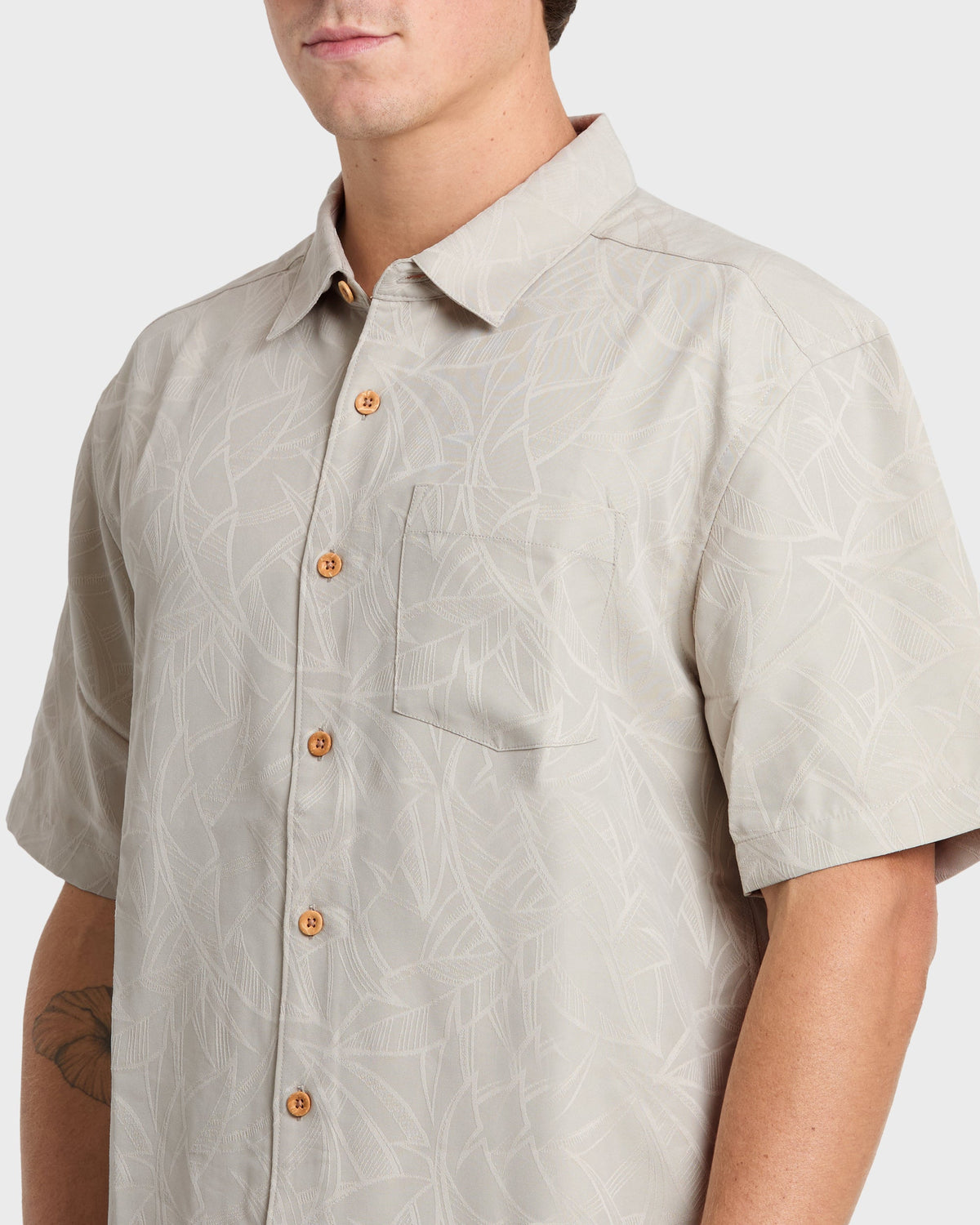 Quick Silver Waterman Island Jungle Shirt - Pelican