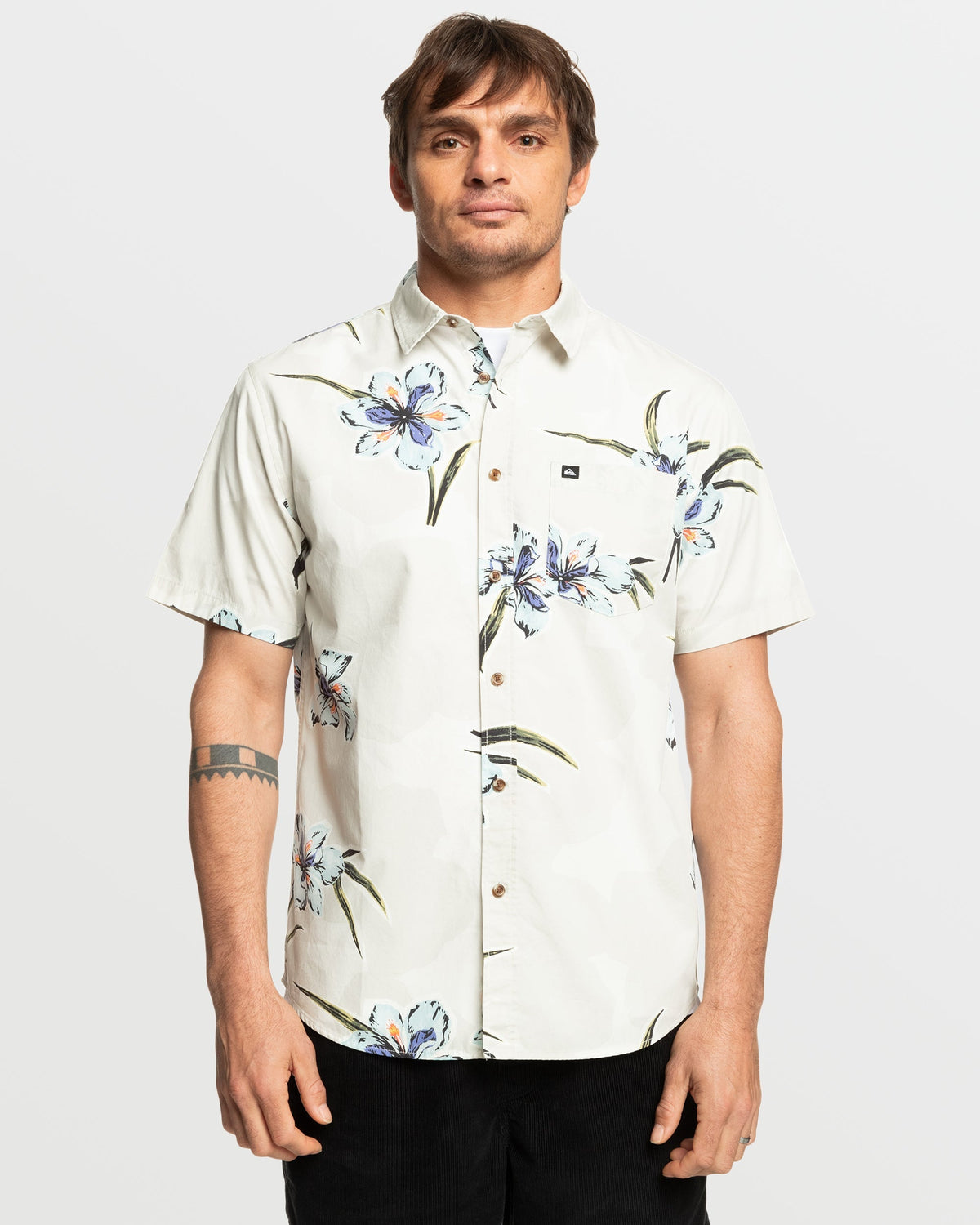 Quick Silver Apero Organic Classics Short Sleeve Shirt - Silver Birch Print