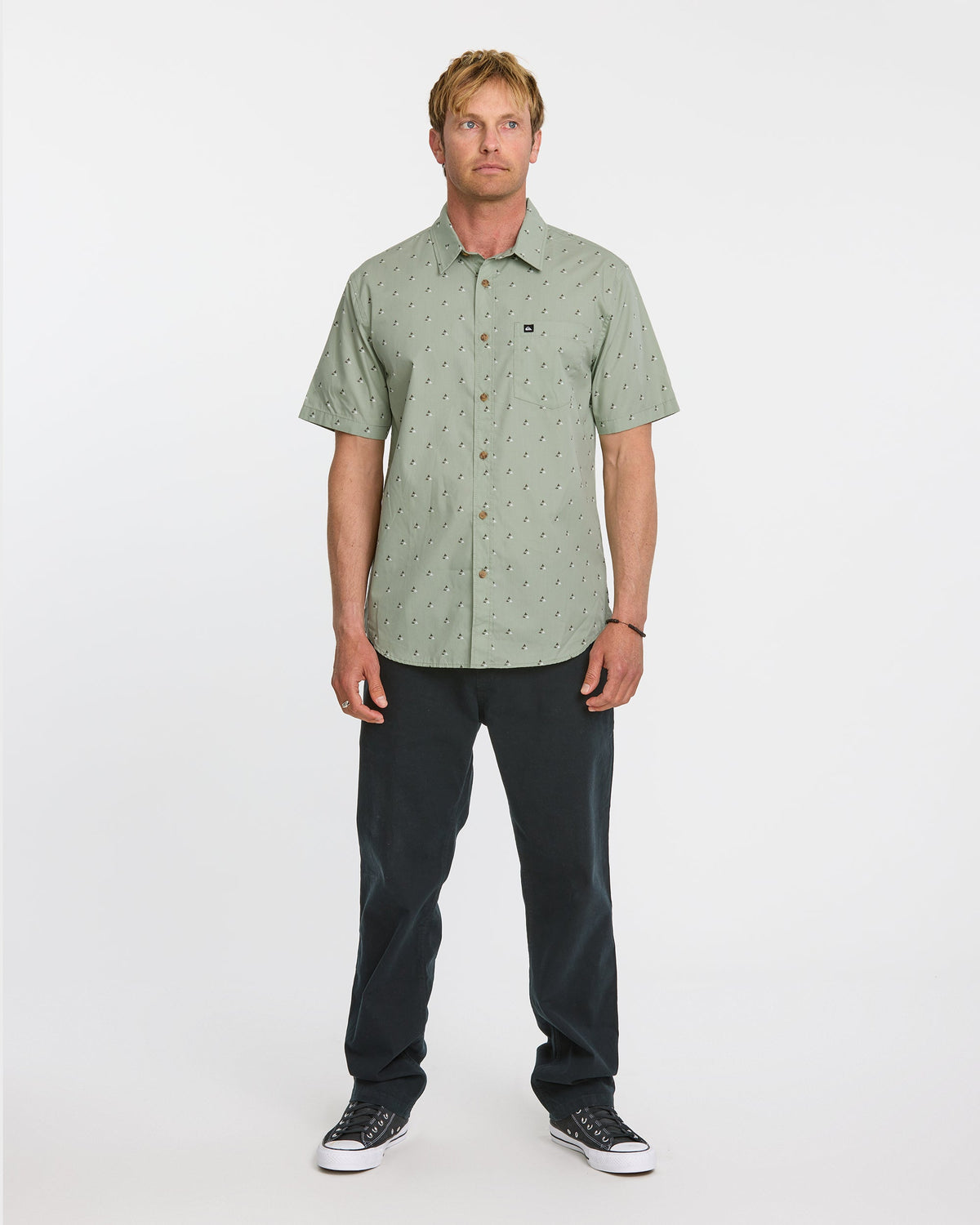 Quick Silver Kapu Mini Classics Short Sleeve Shirt - Herb
