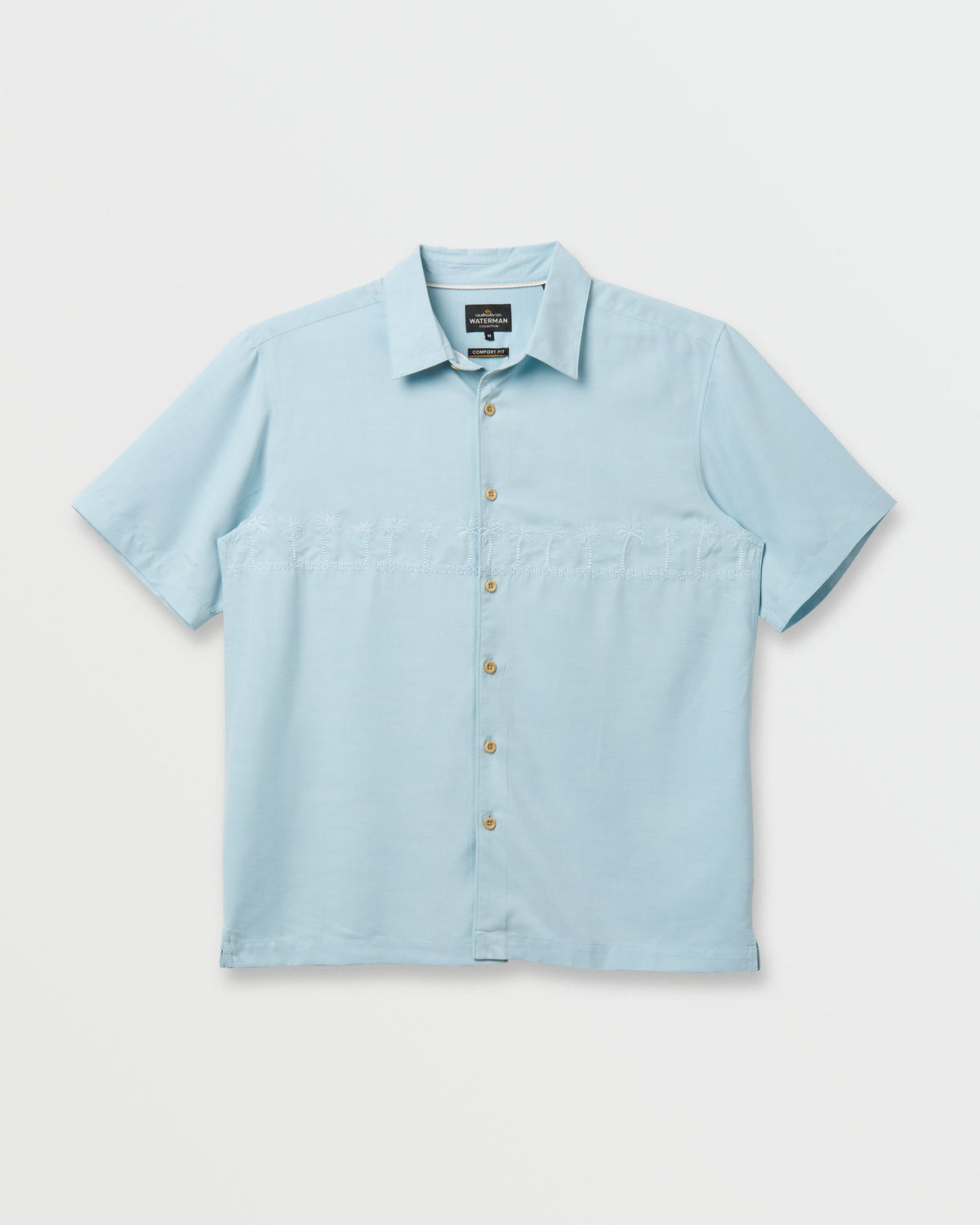 Quick Silver Waterman Tahiti Palms Premium Anti-Wrinkle Shirt - Sterling Blue