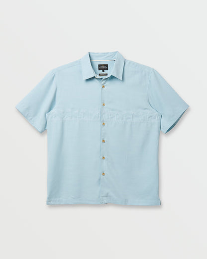 Quick Silver Waterman Tahiti Palms Premium Anti-Wrinkle Shirt - Sterling Blue