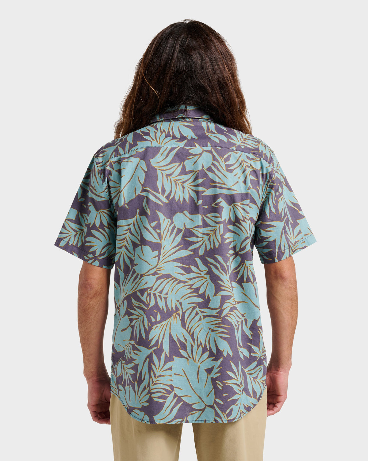 Quick Silver Palm Trip Classic Short Sleeve Shirt - Graystone