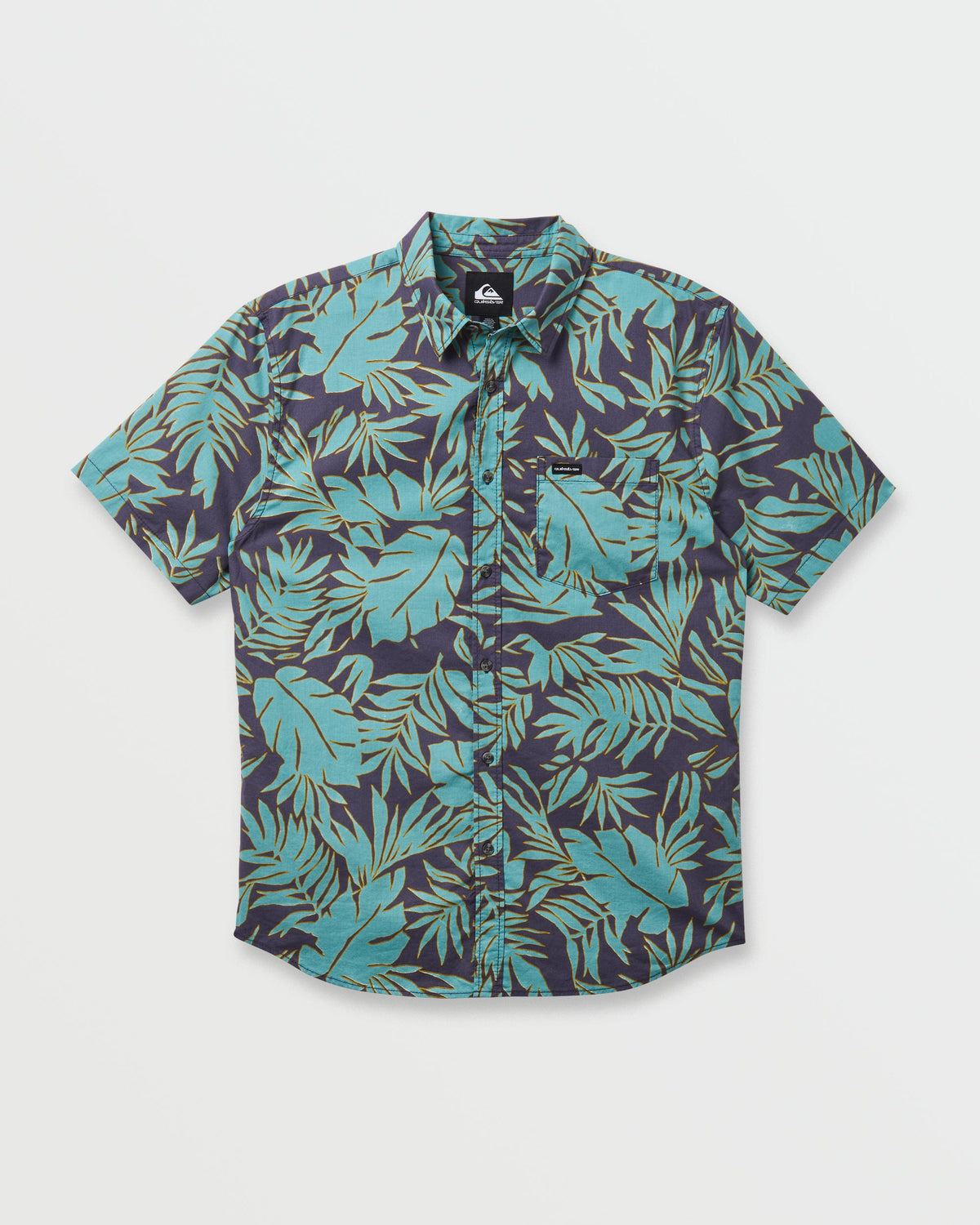 Quick Silver Palm Trip Classic Short Sleeve Shirt - Graystone
