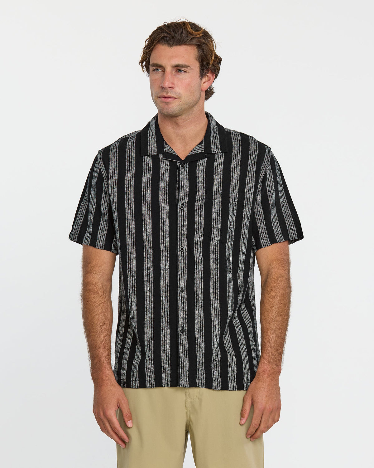 Quick Silver Nightfall Island Short Sleeve Shirt - Black
