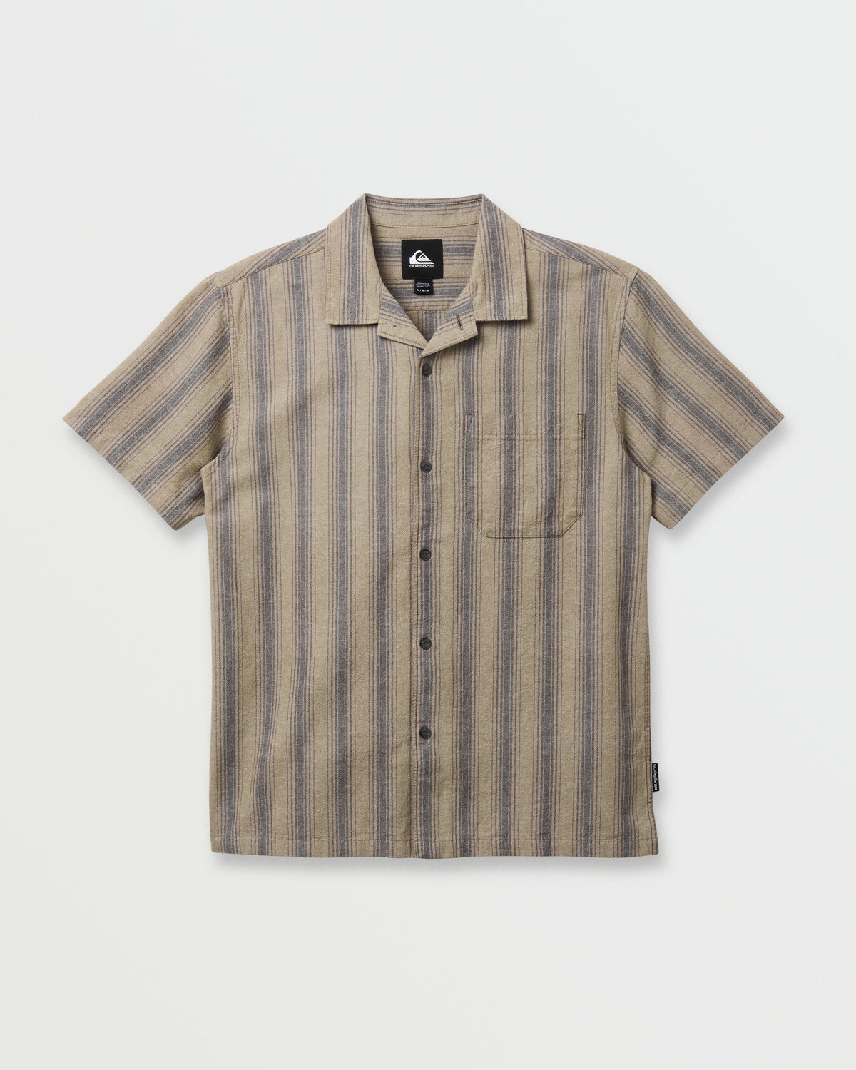Quick Silver Oxford Stripe Casual Short Sleeve Shirt - Fallen Rock