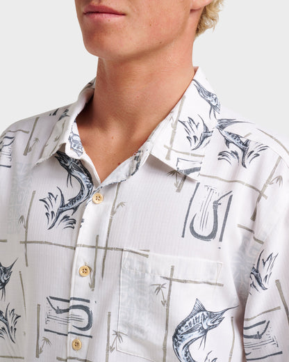 Quick Silver Waterman Big Day Short Sleeve Shirt - White