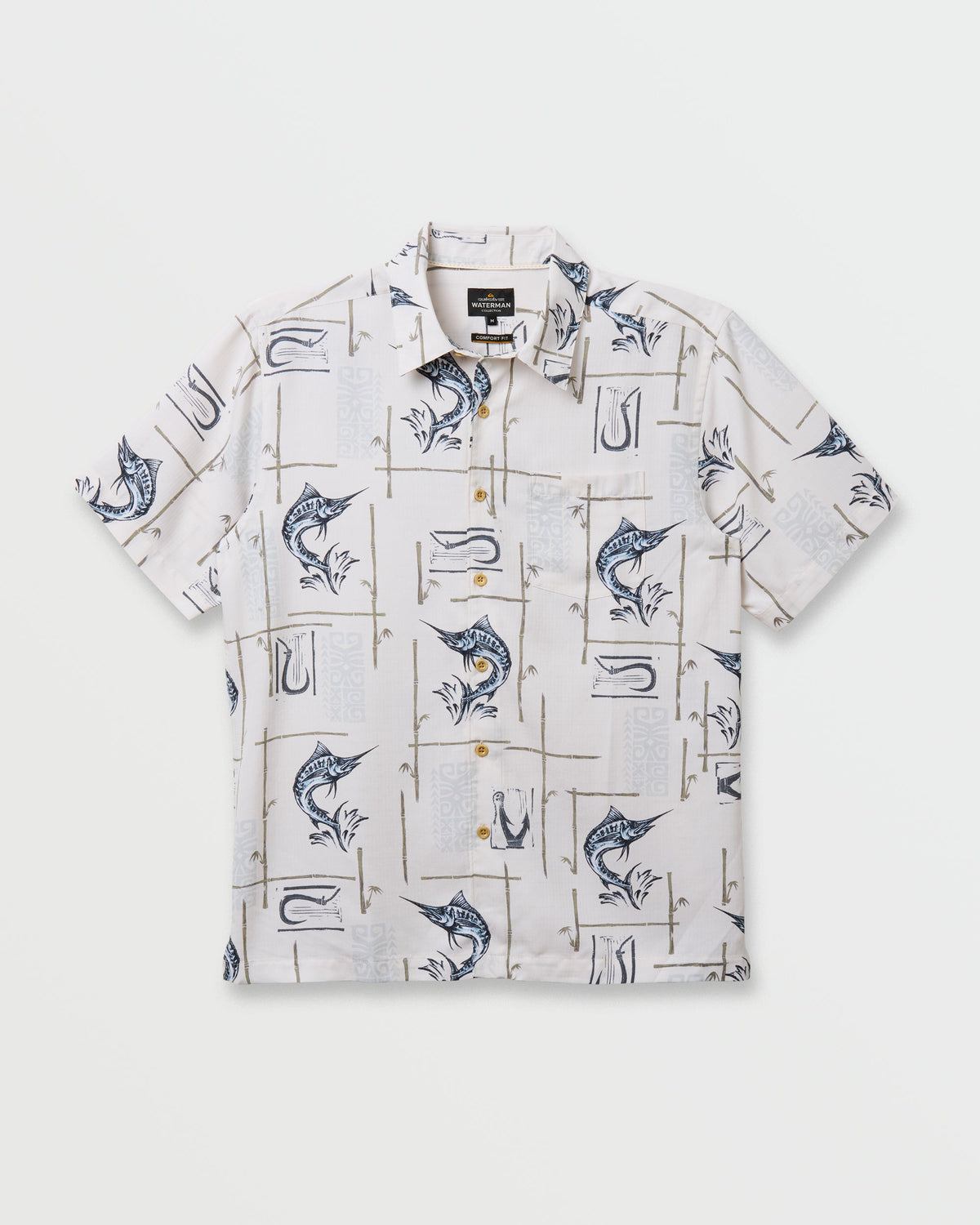 Quick Silver Waterman Big Day Short Sleeve Shirt - White