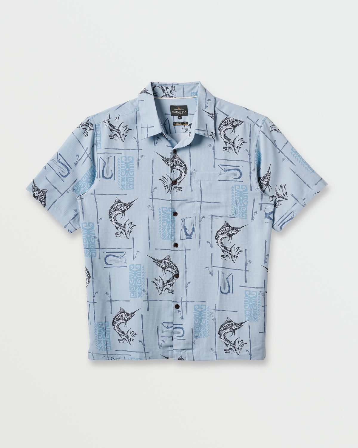 Quick Silver Waterman Big Day Short Sleeve Shirt - Ashley Blue