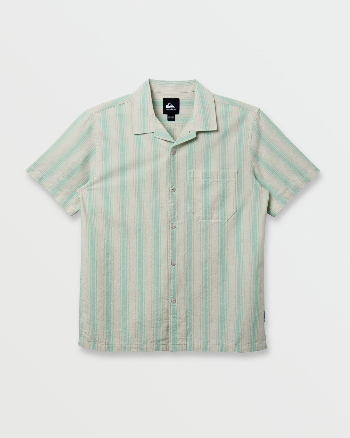 Quick Silver Oxford Stripe Casual Short Sleeve Shirt - Moonstruck
