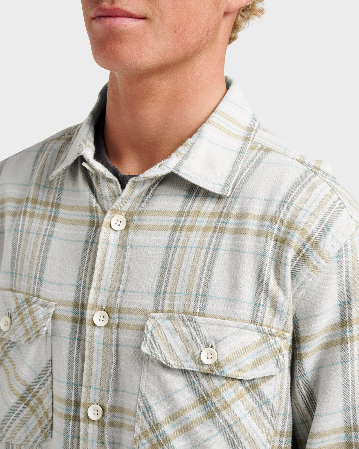 Quick Silver Waterman Bodie Flannel Shirt - Moonbeam