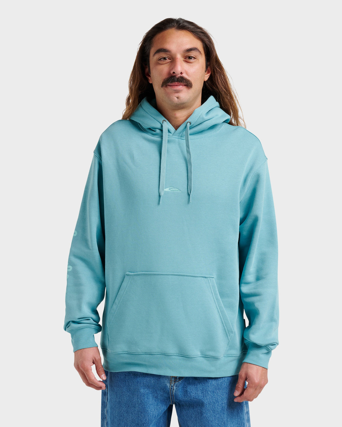 Quick Silver Passage Logo Hoodie - Dusty Turquoise