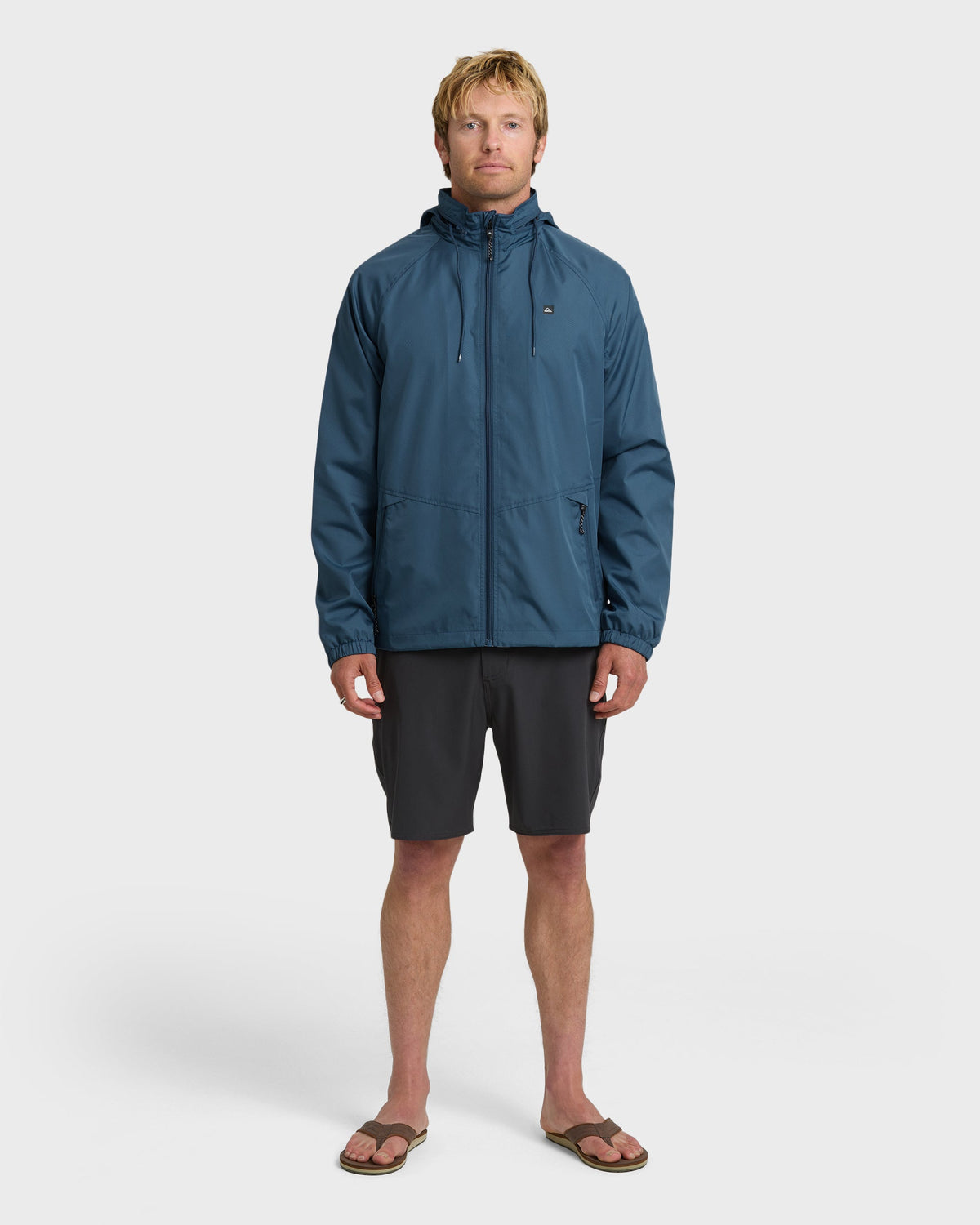 Quick Silver Waterman Shell Shock Water-Resistant Windbreaker - Ensign Blue