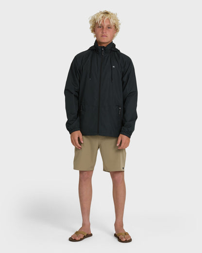 Quick Silver Waterman Shell Shock Water-Resistant Windbreaker - Black