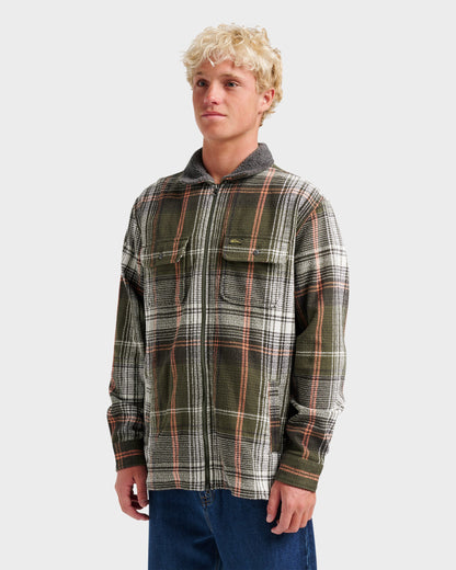 Quick Silver Campo Zip Flannel Shirt - Grape Leaf