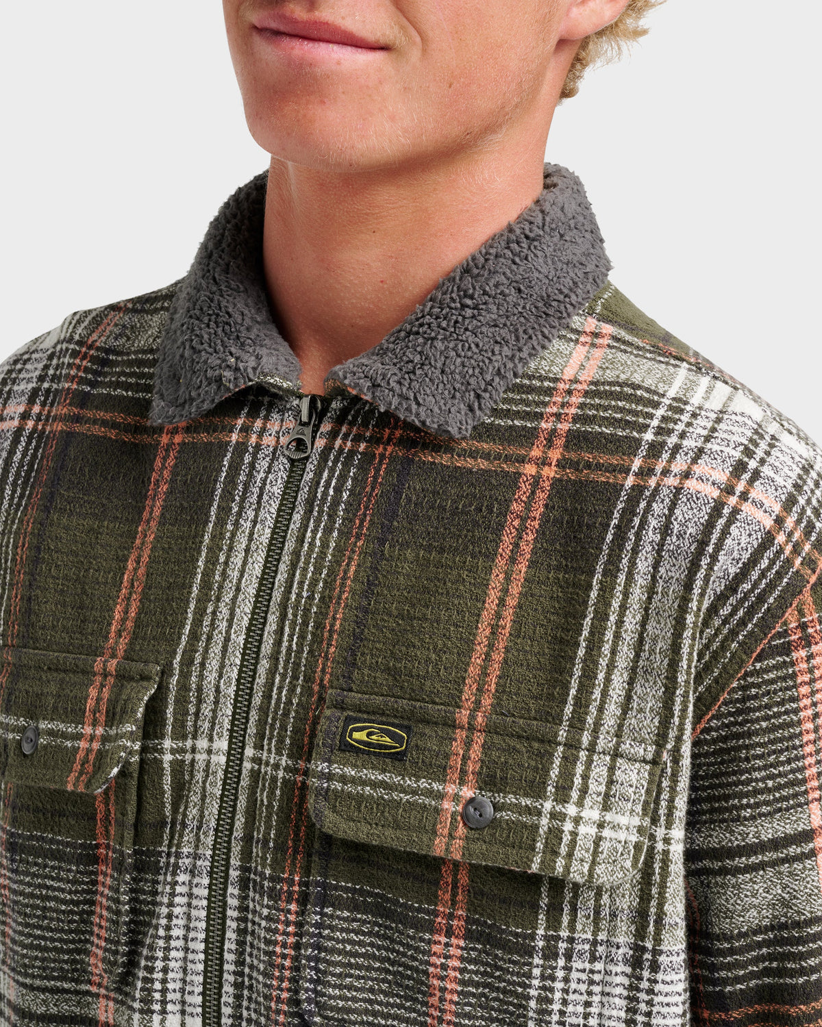 Quick Silver Campo Zip Flannel Shirt - Grape Leaf