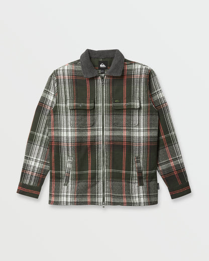 Quick Silver Campo Zip Flannel Shirt - Grape Leaf