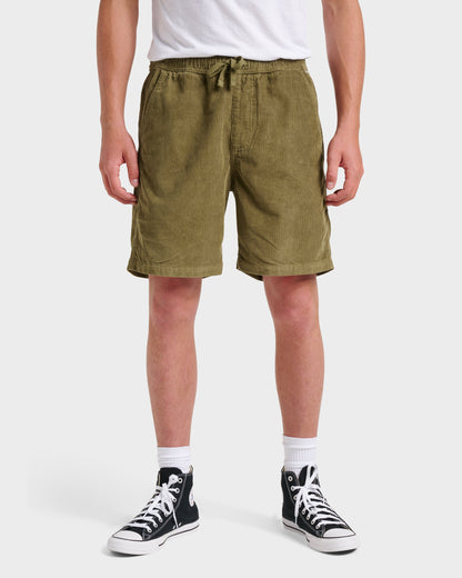 Quick Silver Taxer Corduroy Shorts - Aloe