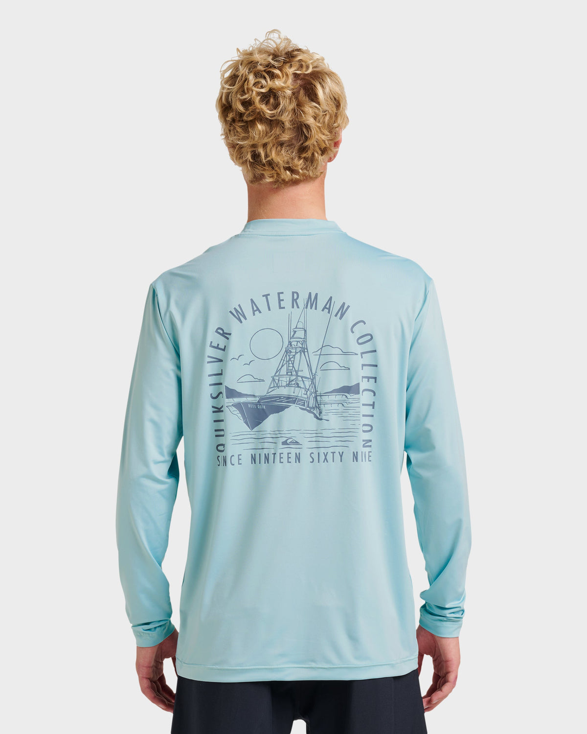 Quick Silver Waterman Coolbreeze Long Sleeve Surf Tee - Sterling Blue