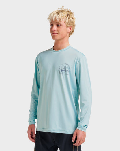 Quick Silver Waterman Coolbreeze Long Sleeve Surf Tee - Sterling Blue