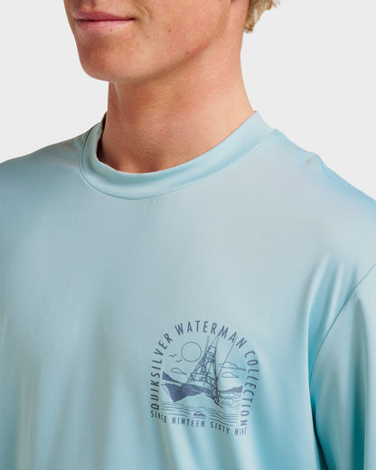 Quick Silver Waterman Coolbreeze Long Sleeve Surf Tee - Sterling Blue
