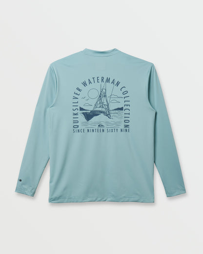 Quick Silver Waterman Coolbreeze Long Sleeve Surf Tee - Sterling Blue