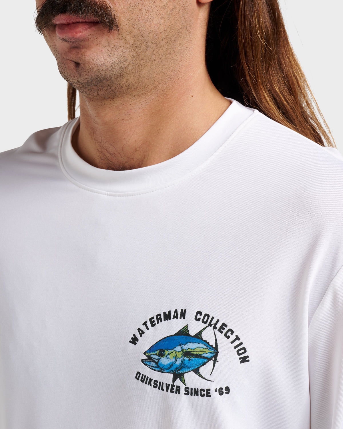 Quick Silver Waterman Coolbreeze Long Sleeve Surf Tee - White