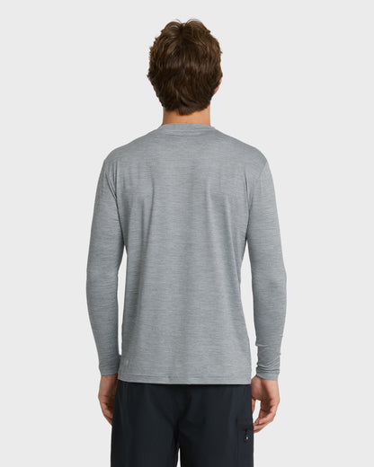 Quick Silver DNA Logo Surf Long Sleeve Surf Tee - Smoked Gray Heather