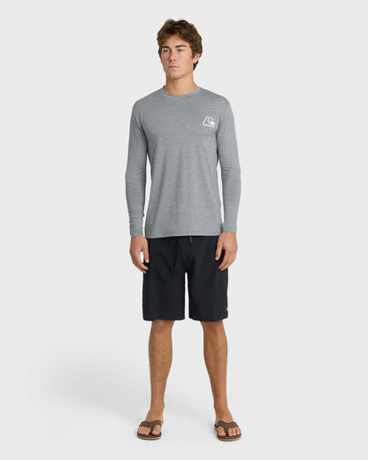 Quick Silver DNA Logo Surf Long Sleeve Surf Tee - Smoked Gray Heather