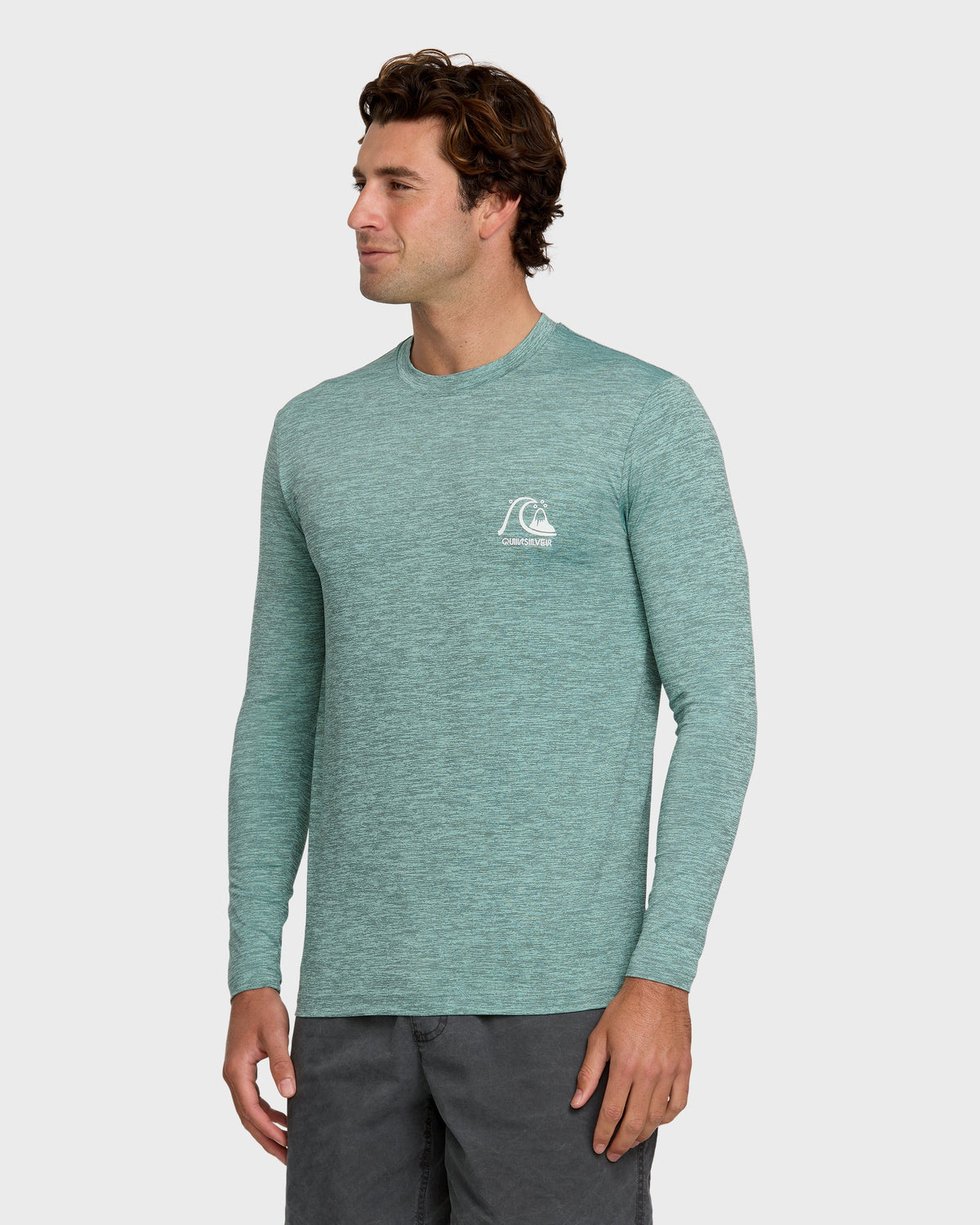 Quick Silver DNA Logo Surf Long Sleeve Surf Tee - Jade Heather