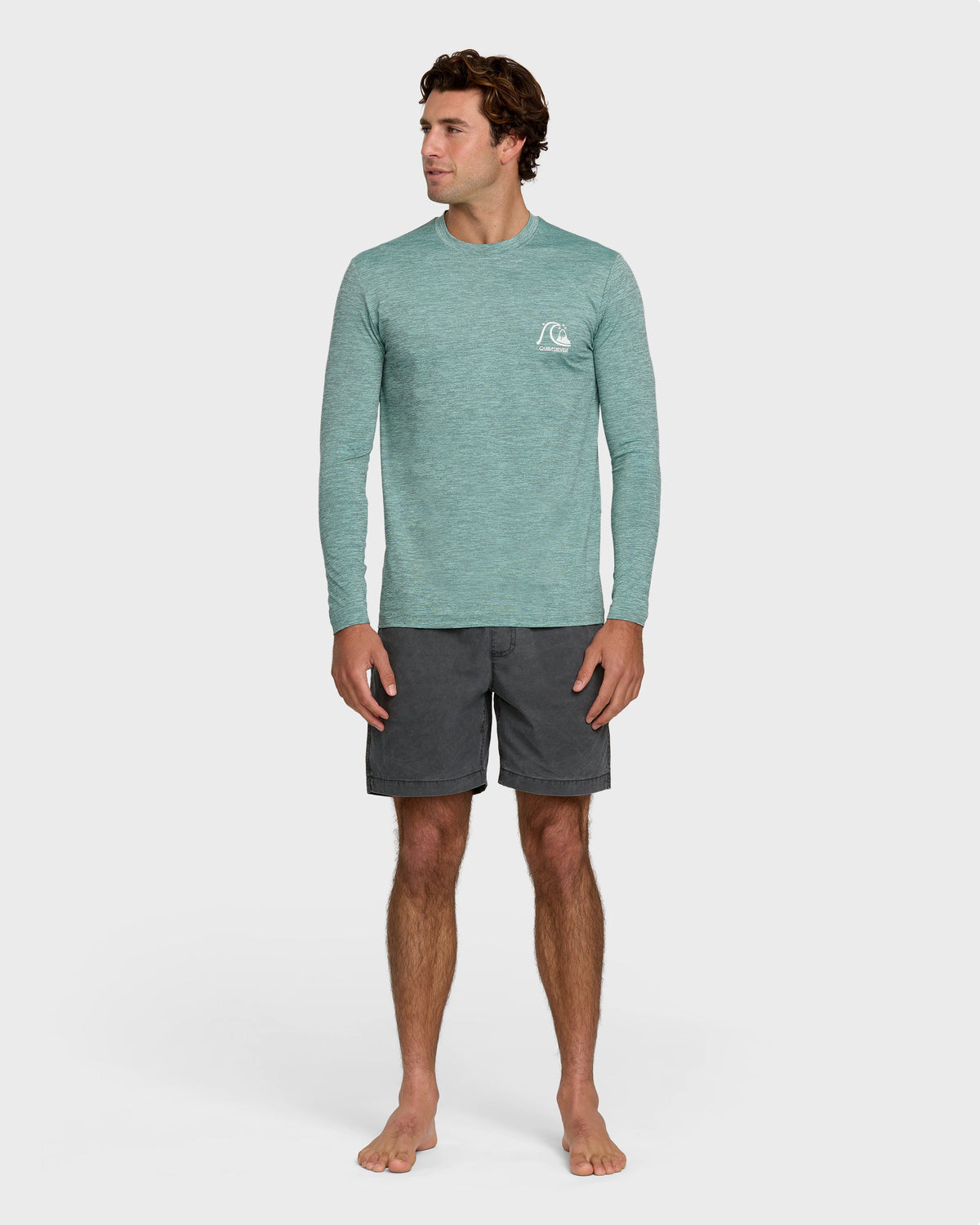 Quick Silver DNA Logo Surf Long Sleeve Surf Tee - Jade Heather
