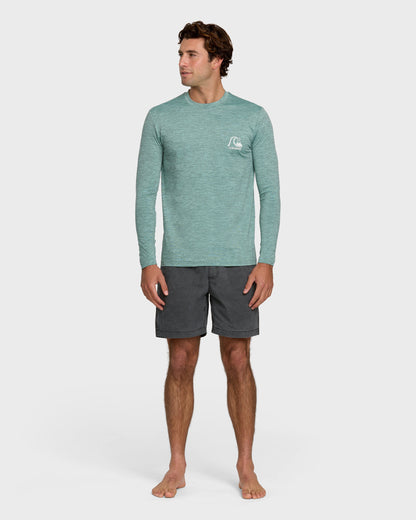 Quick Silver DNA Logo Surf Long Sleeve Surf Tee - Jade Heather