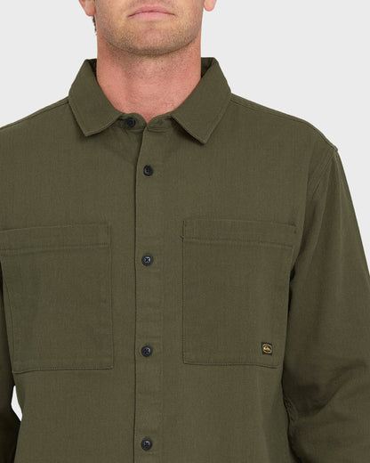 Quick Silver Heron Long Sleeve Shirt - Grape Leaf